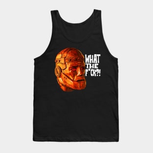 WTF Robot Man White Text Tank Top